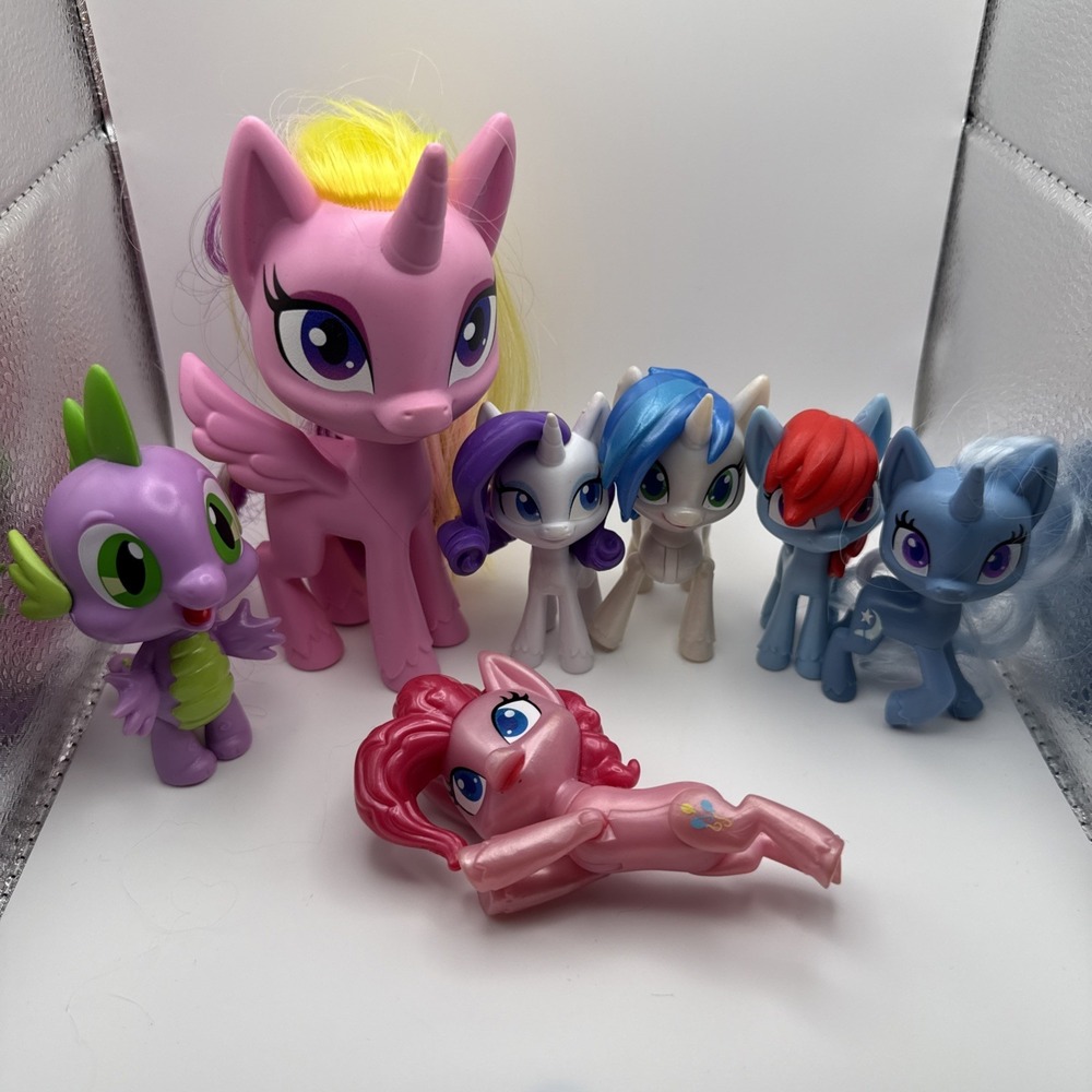 My Little Pony Mega Friendship MLP Lot Of 8 Spike & 7 Ponies with Cadance 6"